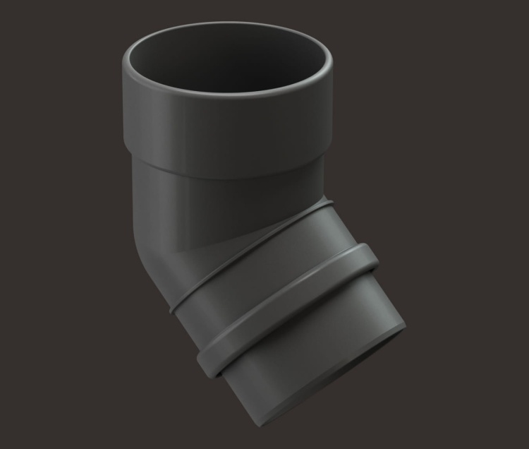 Колено трубы 45 градусов DOCKE Premium, графит