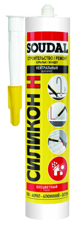 Нейтральный силиконовый герметик Soudal, бесцветный, 280 мл